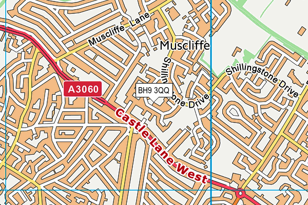 BH9 3QQ map - OS VectorMap District (Ordnance Survey)