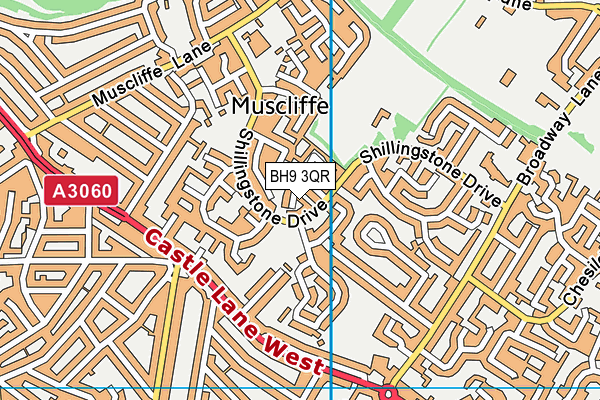 BH9 3QR map - OS VectorMap District (Ordnance Survey)