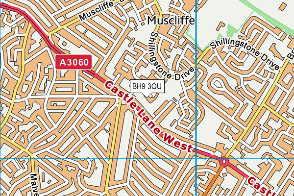 BH9 3QU map - OS VectorMap District (Ordnance Survey)