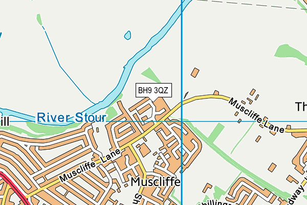 BH9 3QZ map - OS VectorMap District (Ordnance Survey)