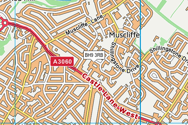 BH9 3RB map - OS VectorMap District (Ordnance Survey)