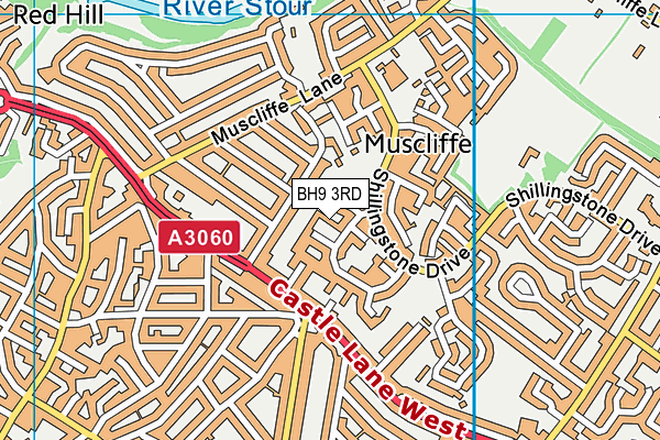 BH9 3RD map - OS VectorMap District (Ordnance Survey)