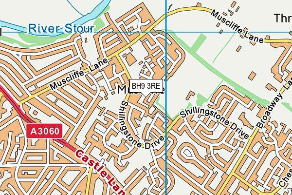 BH9 3RE map - OS VectorMap District (Ordnance Survey)