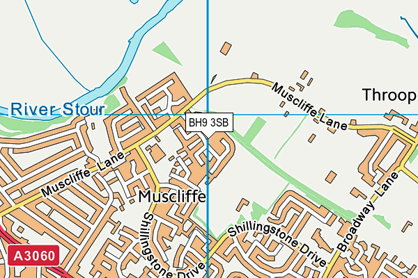 BH9 3SB map - OS VectorMap District (Ordnance Survey)