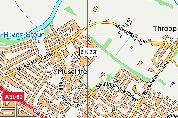 BH9 3SF map - OS VectorMap District (Ordnance Survey)