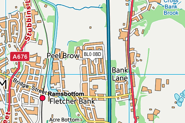 BL0 0BD map - OS VectorMap District (Ordnance Survey)