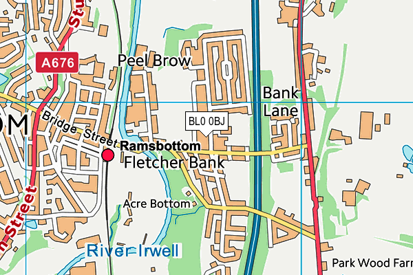 Peel Brow School map (BL0 0BJ) - OS VectorMap District (Ordnance Survey)