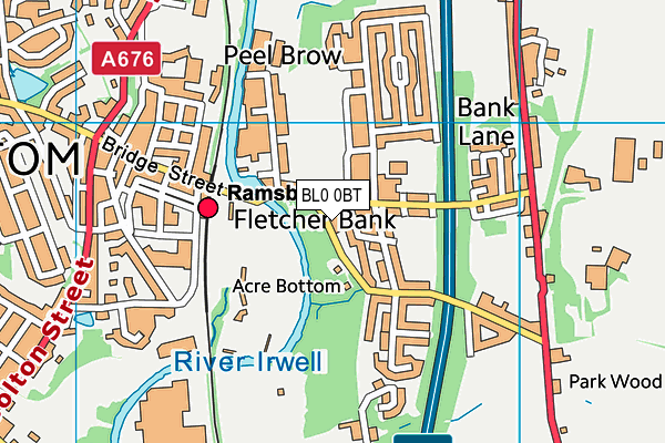 BL0 0BT map - OS VectorMap District (Ordnance Survey)