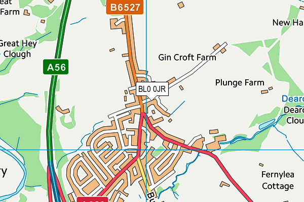 BL0 0JR map - OS VectorMap District (Ordnance Survey)