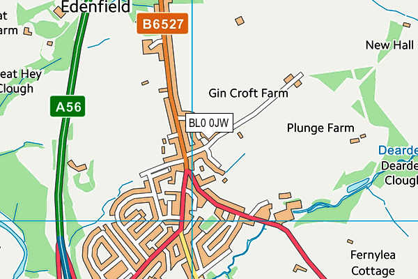 Edenfield Cricket Club map (BL0 0JW) - OS VectorMap District (Ordnance Survey)