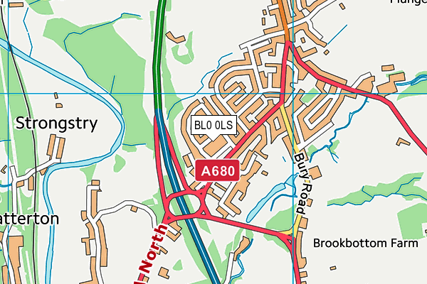 BL0 0LS map - OS VectorMap District (Ordnance Survey)