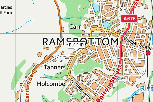 BL0 9HD map - OS VectorMap District (Ordnance Survey)