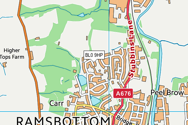 BL0 9HP map - OS VectorMap District (Ordnance Survey)