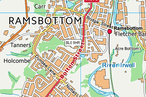 BL0 9HR map - OS VectorMap District (Ordnance Survey)