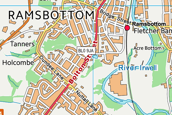 BL0 9JA map - OS VectorMap District (Ordnance Survey)