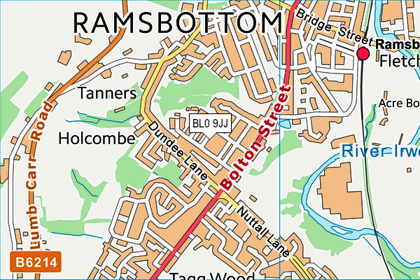 St Joseph's Roman Catholic Primary School, Ramsbottom map (BL0 9JJ) - OS VectorMap District (Ordnance Survey)