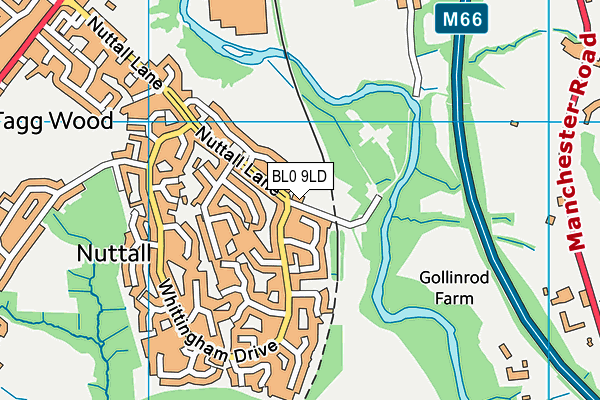 BL0 9LD map - OS VectorMap District (Ordnance Survey)