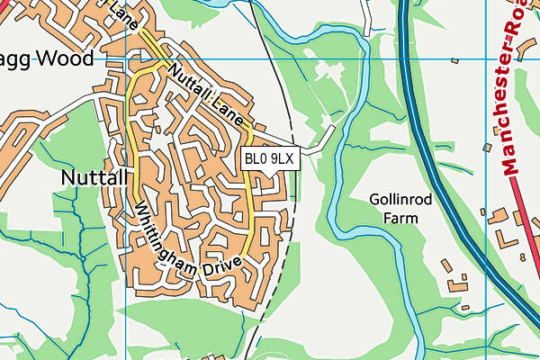 BL0 9LX map - OS VectorMap District (Ordnance Survey)