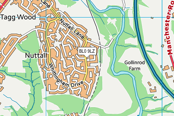 BL0 9LZ map - OS VectorMap District (Ordnance Survey)