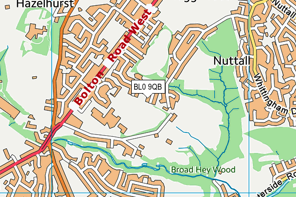 BL0 9QB map - OS VectorMap District (Ordnance Survey)