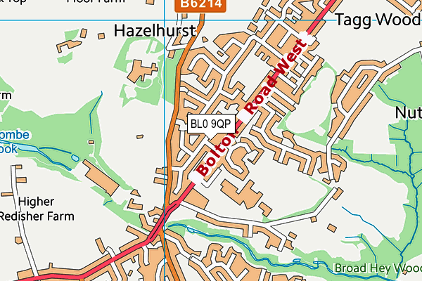 BL0 9QP map - OS VectorMap District (Ordnance Survey)