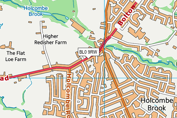 BL0 9RW map - OS VectorMap District (Ordnance Survey)