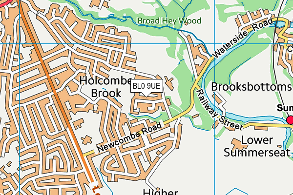 BL0 9UE map - OS VectorMap District (Ordnance Survey)