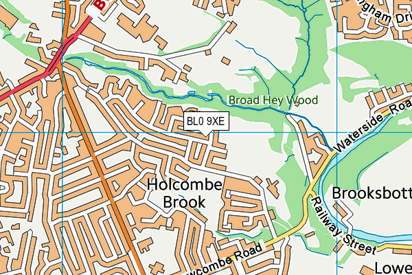 BL0 9XE map - OS VectorMap District (Ordnance Survey)