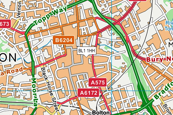 BL1 1HH map - OS VectorMap District (Ordnance Survey)