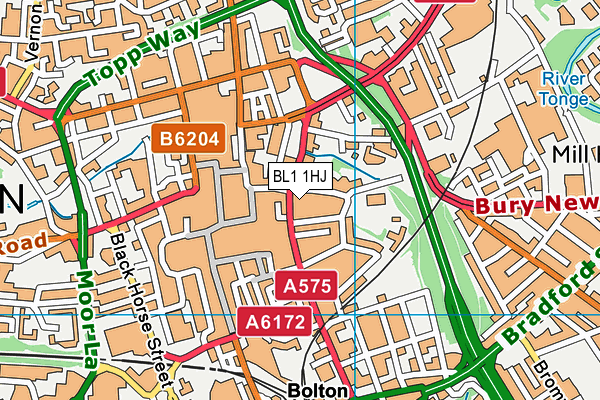 BL1 1HJ map - OS VectorMap District (Ordnance Survey)