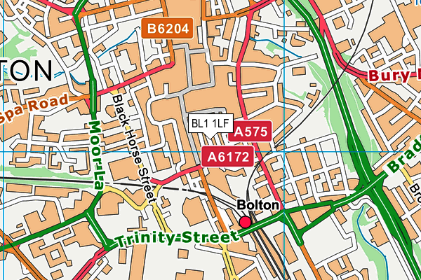 BL1 1LF map - OS VectorMap District (Ordnance Survey)