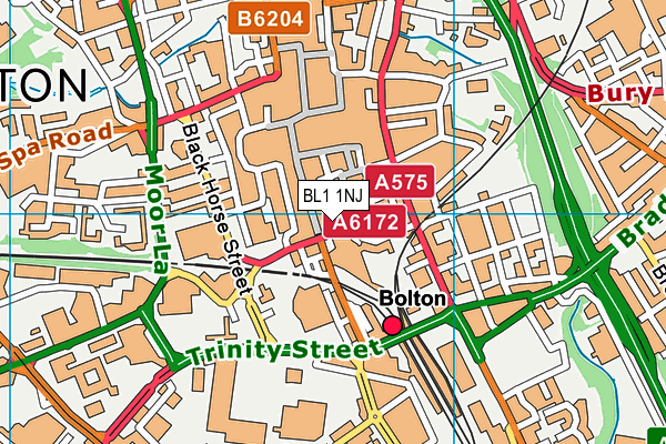 BL1 1NJ map - OS VectorMap District (Ordnance Survey)