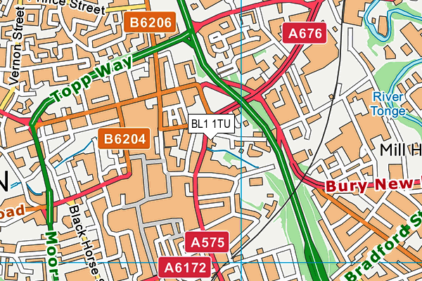 BL1 1TU map - OS VectorMap District (Ordnance Survey)