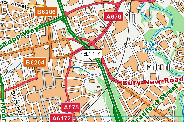 BL1 1TY map - OS VectorMap District (Ordnance Survey)