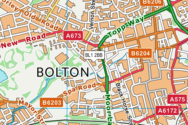 BL1 2BB map - OS VectorMap District (Ordnance Survey)