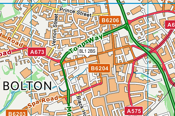 BL1 2BS map - OS VectorMap District (Ordnance Survey)