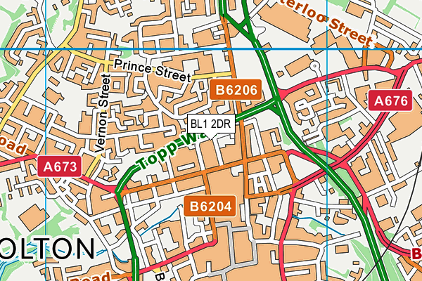BL1 2DR map - OS VectorMap District (Ordnance Survey)