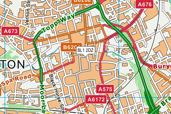 BL1 2DZ map - OS VectorMap District (Ordnance Survey)