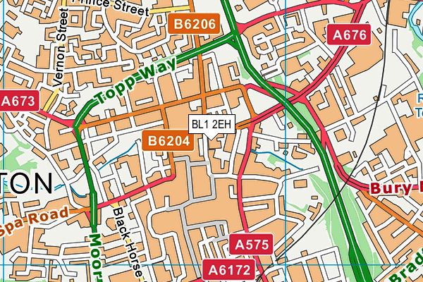 BL1 2EH map - OS VectorMap District (Ordnance Survey)