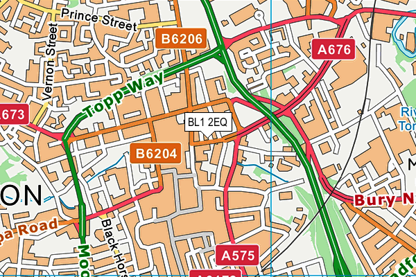 BL1 2EQ map - OS VectorMap District (Ordnance Survey)