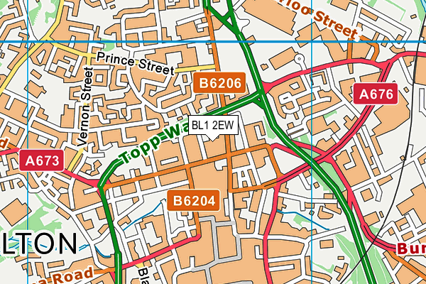 BL1 2EW map - OS VectorMap District (Ordnance Survey)