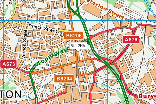 BL1 2HA map - OS VectorMap District (Ordnance Survey)