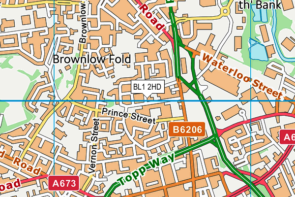 BL1 2HD map - OS VectorMap District (Ordnance Survey)