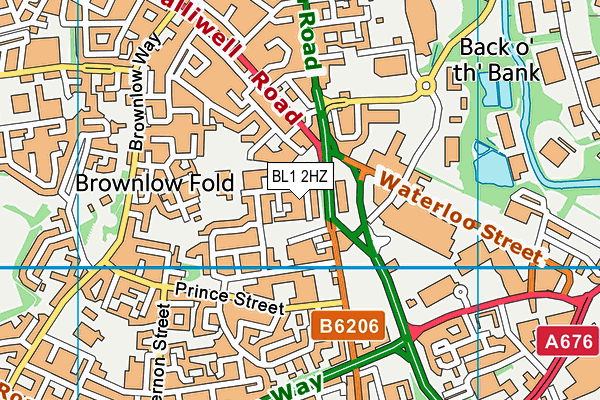 BL1 2HZ map - OS VectorMap District (Ordnance Survey)
