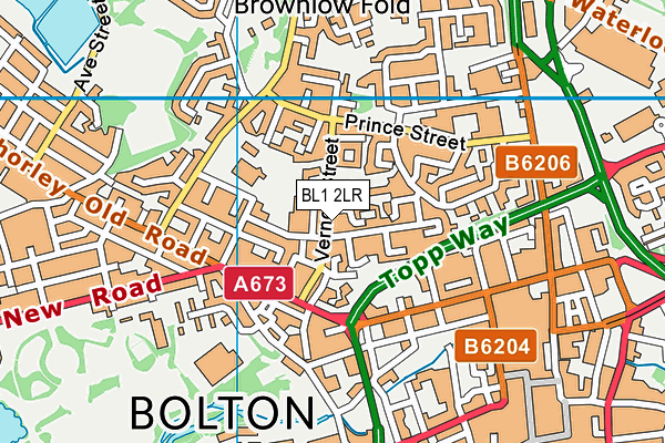 BL1 2LR map - OS VectorMap District (Ordnance Survey)