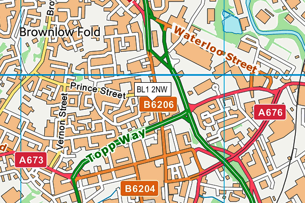 BL1 2NW map - OS VectorMap District (Ordnance Survey)