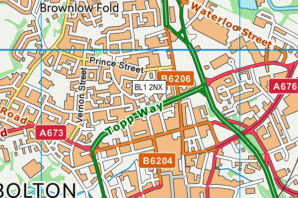 BL1 2NX map - OS VectorMap District (Ordnance Survey)