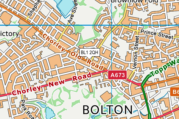 BL1 2QH map - OS VectorMap District (Ordnance Survey)