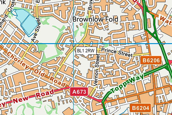 BL1 2RW map - OS VectorMap District (Ordnance Survey)