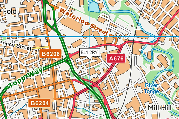 BL1 2RY map - OS VectorMap District (Ordnance Survey)